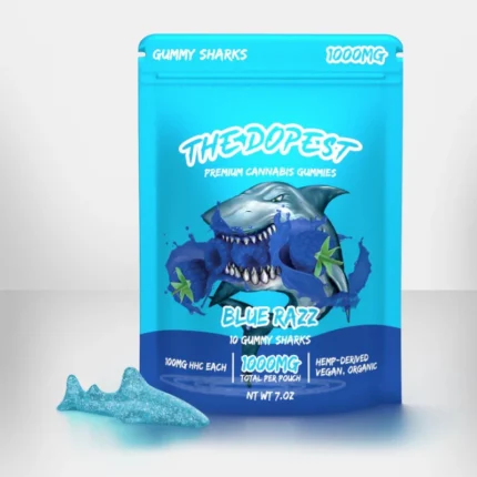 Blue Razz Shark Edibles HHC Gummies - 1000mg