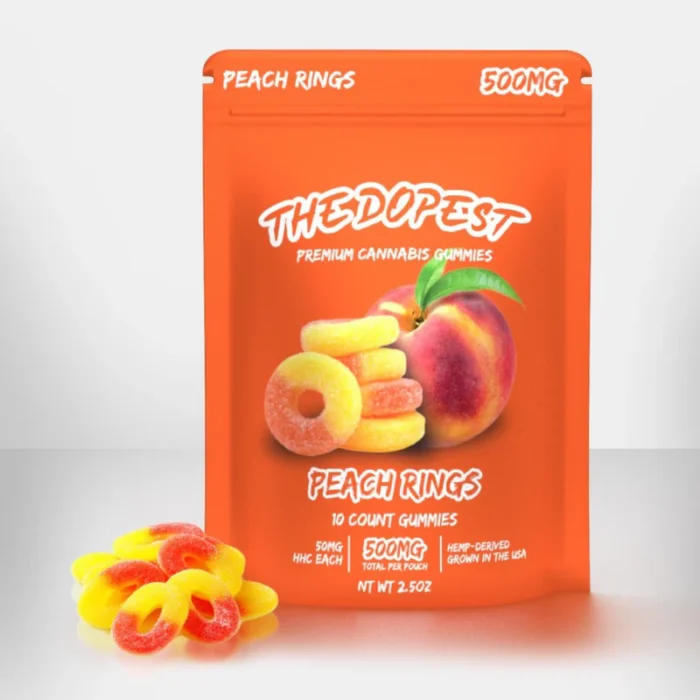 The Dopest HHC Gummies - Peach Rings 500MG